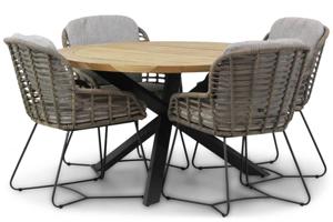 4 Seasons Outdoor Lugano/Prado 130 cm dining tuinset 5-delig