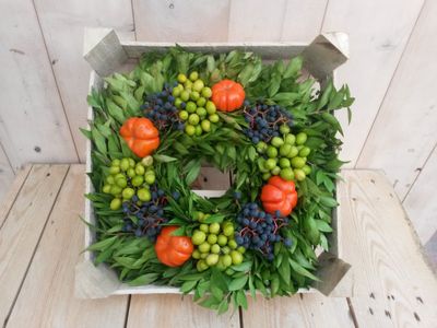 Herfstkrans pompoen circa dia. 30 cm - Warentuin natuurlijk
