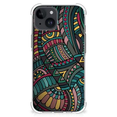 iPhone 15 Doorzichtige Silicone Hoesje Aztec iPhone 15 Doorzichtige Silicone Hoesje Aztec