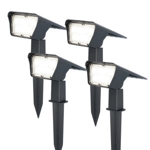 HOFTRONIC™ 4x Odessa LED Solar Tuinspot Prikspot 6000K daglicht wit IP65 waterdicht