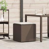 Kussenbox met opslag Bruin 50 x 50 x 50 cm poly rattan