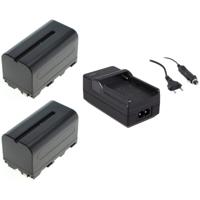 Voordeelset 2 x accu NP-F750 + lader voor o.a. Ledgo Nanguang LuxPad43