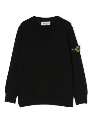 Stone Island Junior pull à motif Compass signature - Noir