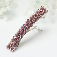 Mode meisjes Headwear Crystal Rhinestone elastische Hair clip haaraccessoires (paars)