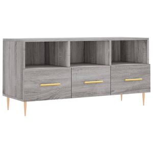 The Living Store Televisiekast Trendy Grijs Sonoma Eiken - 102 x 36 x 50 cm - Bewerkt hout en ijzer