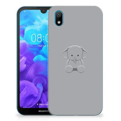Huawei Y5 (2019) Telefoonhoesje met Naam Grijs Baby Olifant Huawei Y5 (2019) Telefoonhoesje met Naam Grijs Baby Olifant
