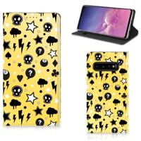 Mobiel BookCase Samsung Galaxy S10 Punk Geel