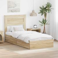 Bedframe met lade Sonoma Eiken 75 x 190 cm Bewerkt hout