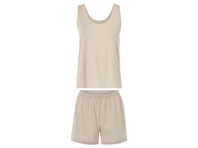 esmara Korte linnen dames pyjama (Beige, XL (48/50))