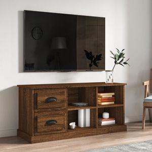 Tv-meubel 102x35,5x47,5 cm bewerkt hout bruineikenkleurig