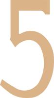 Vaessen Creative • mdf cijfer ''5'' 21,8cm