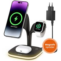 Goliving Draadloos 5-in-1 Oplaadstation - Qi draadloze oplader - Inclusief USB output - 15W Snellader - Zwart - thumbnail