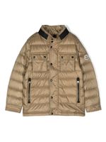 Moncler Enfant veste matelassée à patch logo - Tons neutres