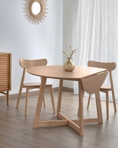 Kave Home Kave Home Maryse, Uitschuifbare tafel maryse 70 (120) x 75 cm afwerking in eiken-hout