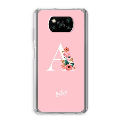 Pink Bouquet: Xiaomi Poco X3 NFC Transparant Hoesje