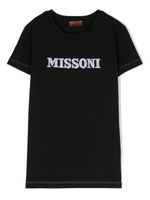 Missoni Kids t-shirt en coton à logo brodé - Noir