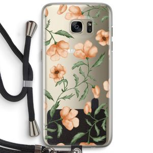 Peachy flowers: Samsung Galaxy S7 Edge Transparant Hoesje met koord