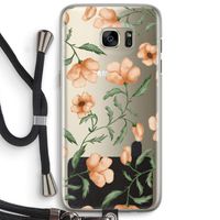 Peachy flowers: Samsung Galaxy S7 Edge Transparant Hoesje met koord