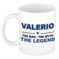 Naam cadeau mok/ beker Valerio The man, The myth the legend 300 ml - Naam mokken