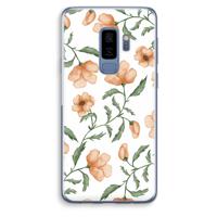 Peachy flowers: Samsung Galaxy S9 Plus Transparant Hoesje - thumbnail