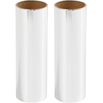Knutsel/Hobby folie - 2x - zilver - transfer folie - decoratie folie - knutselen - 50 x 15,5 cm
