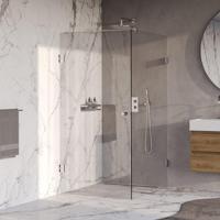 BRAUER Void Carving Douchecabine - 100x120x200cm - draaideur - glascoating - omkeerbaar - helder glas - Chroom GS-VOCC1H100120200CE