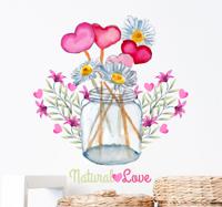 Bloemen muursticker natural love