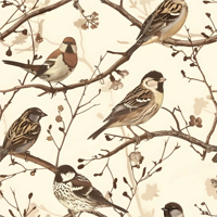 Wilde vogels hoofdeinde behang