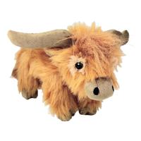Inware pluche Schotse hooglander koe knuffeldier - bruin - staand - 24 cm - Koeien knuffels - thumbnail