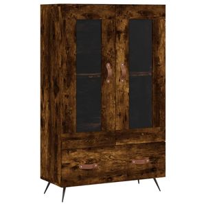 vidaXL Hoge kast 69,5x31x115 cm bewerkt hout gerookt eikenkleurig