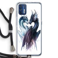 Yin Yang Dragons: Motorola Moto G9 Plus Transparant Hoesje met koord