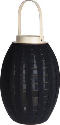 Lantaarn met stof 27x40cm zwart