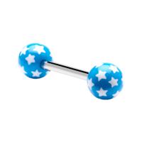 Barbell met Sterretjesprint Chirurgisch Staal 316L/Acryl Barbells