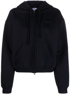 VETEMENTS hoodie zippé à logo imprimé - Noir