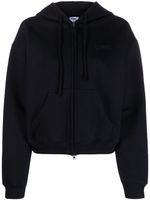 VETEMENTS hoodie zippé à logo imprimé - Noir - thumbnail