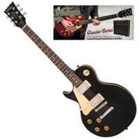 Vintage VIP-LHV10BLK Coaster Series LH Gloss Black Guitar Pack linkshandige elektrische gitaar set met versterker - thumbnail