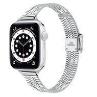 Stainless steel slim fit bandje - Zilver - Geschikt voor Apple Watch 42mm / 44mm / 45mm / 49mm