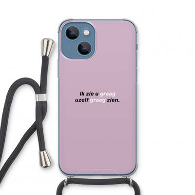 uzelf graag zien: iPhone 13 mini Transparant Hoesje met koord