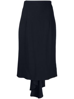 Moschino jupe mi-longue asymétrique à design plissé - Bleu