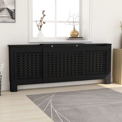 VidaXL Radiatorombouw 205 cm mdf zwart