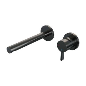 Brauer Gunmetal Edition Wastafelmengkraan inbouw - rechte uitloop links - hendel middel dik - model E 1 - PVD - geborsteld gunmetal 5-GM-004-S1-65