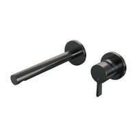 Brauer Gunmetal Edition Wastafelmengkraan inbouw - rechte uitloop links - hendel middel dik - model E 1 - PVD - geborsteld gunmetal 5-GM-004-S1-65