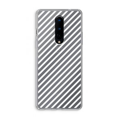 Strepen zwart-wit: OnePlus 8 Transparant Hoesje