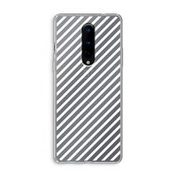Strepen zwart-wit: OnePlus 8 Transparant Hoesje