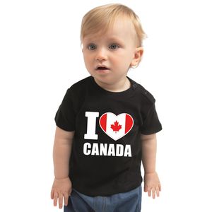 I love Canada t-shirt zwart voor babys