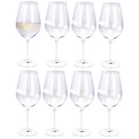 10x Witte/rode wijnglazen - 52 cl/520 ml - van kristalglas