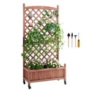 VEVOR plantenbak met traliewerk 75 x 33 x 156 cm bloembak met traliewerk verhoogd bed spar plantenbed 50 kg draagvermogen van het enkele frame tuinbed bloembed voor tuindecoratie balkongroen