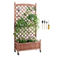 VEVOR plantenbak met traliewerk 75 x 33 x 156 cm bloembak met traliewerk verhoogd bed spar plantenbed 50 kg draagvermogen van het enkele frame tuinbed bloembed voor tuindecoratie balkongroen