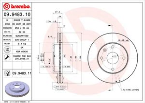 Remschijf BREMBO, Remschijftype: Binnen geventileerd, u.a. für Chevrolet, Daewoo