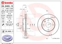 Remschijf BREMBO, Remschijftype: Binnen geventileerd, u.a. für Chevrolet, Daewoo